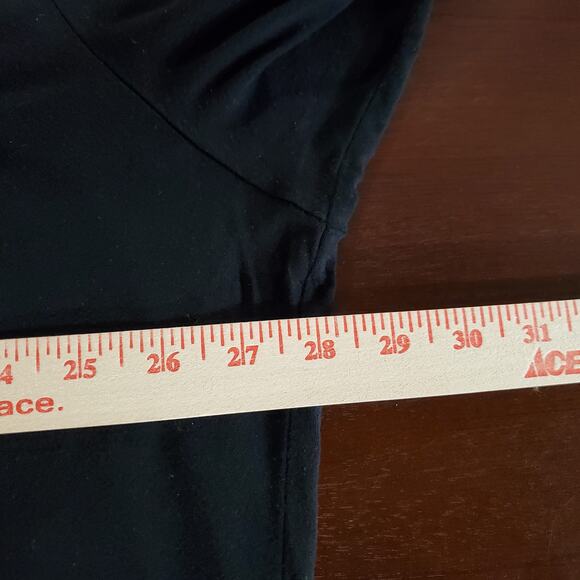 Logo Lori Goldstein V-Neck Tunic Top Sz 3X Asymmetrical Pockets Lagenlook Black - Picture 8 of 9